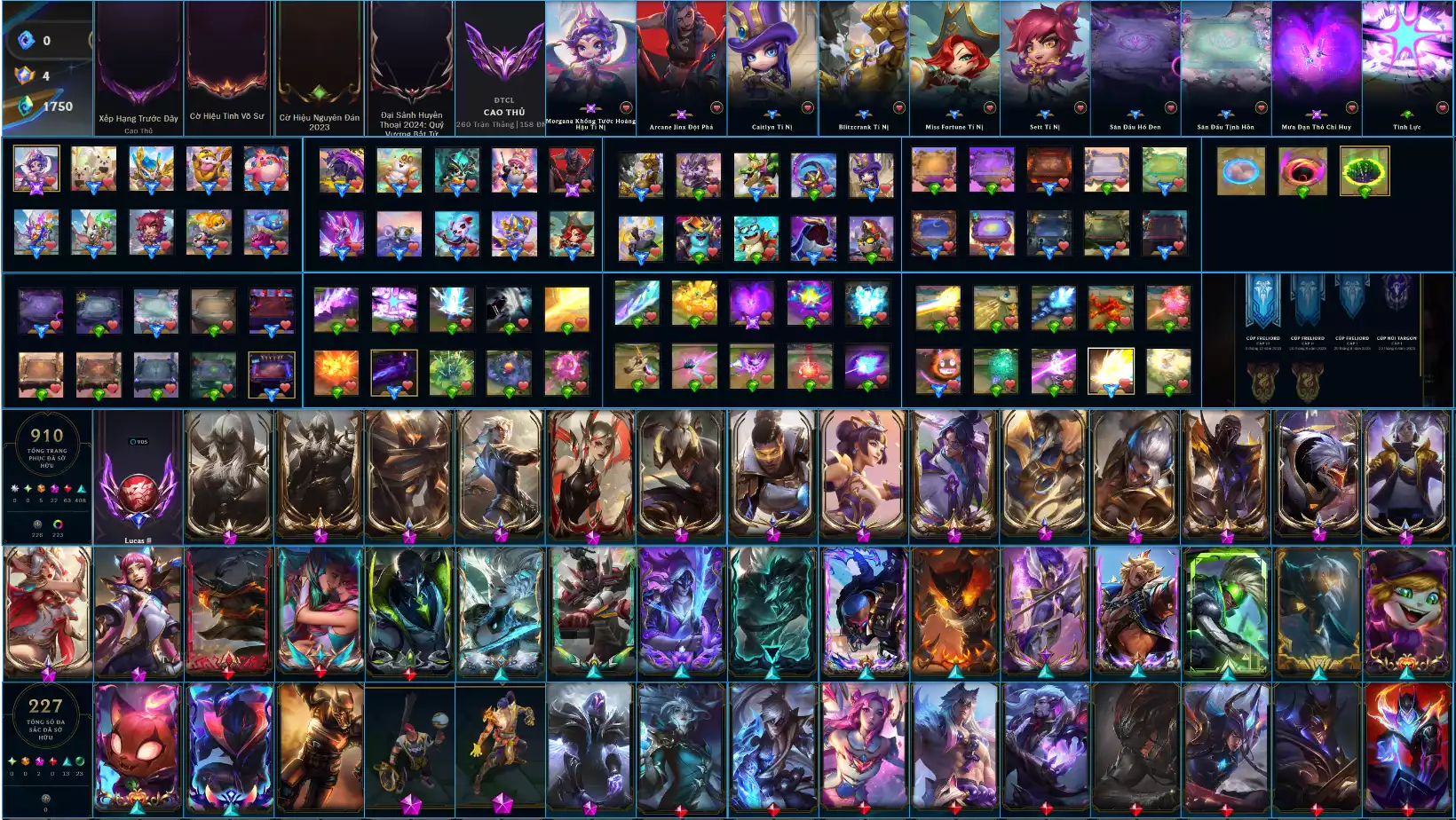 LOL TFT VIP  Rank TFT Cao  Thủ 150 Điểm - Rất Nhiều Khung Đẹp 910 Skin - Lv 905 - Full Tướng - Nhiều Hàng Hiệu Đa Sắc 227 Còn Đổi Tên - TFT - TFT VIP Như Ảnh  Thông Tin Hỗ Trợ Đầy Đủ - Bảo Hành 100%